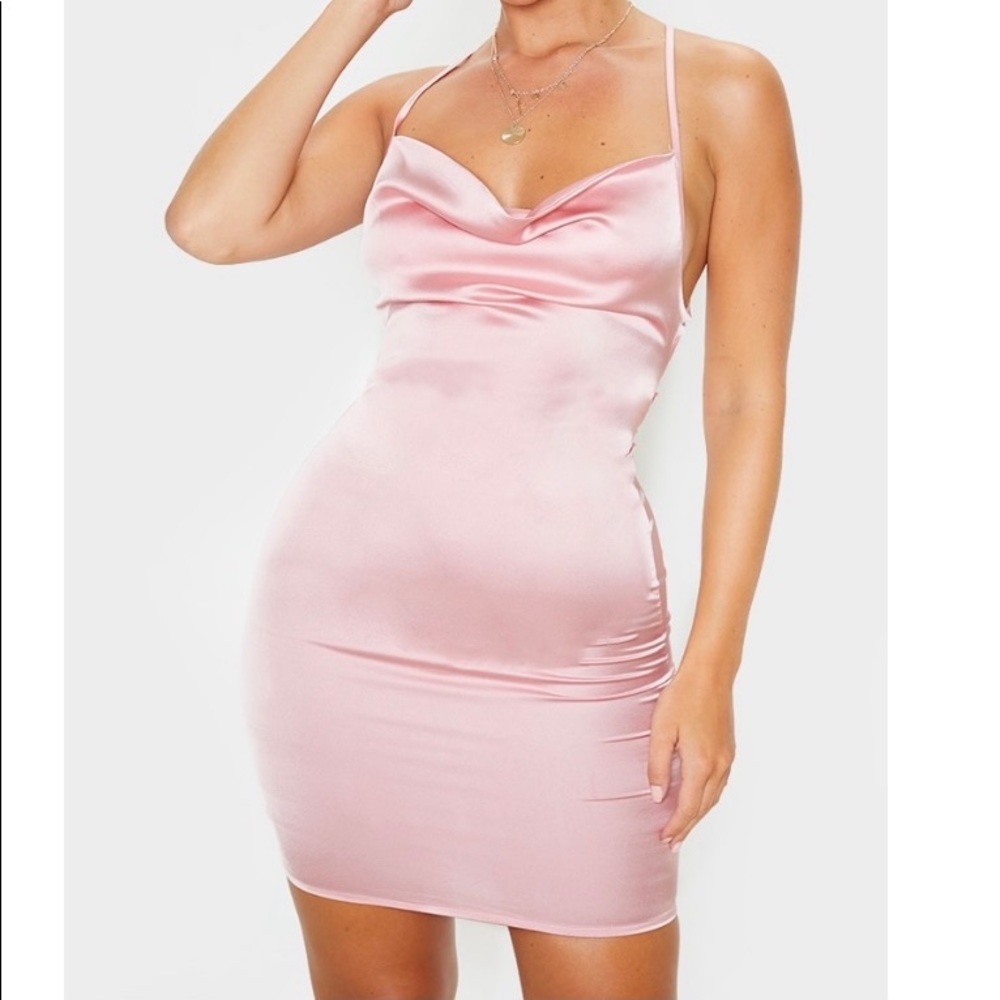 Pink Satin Dress